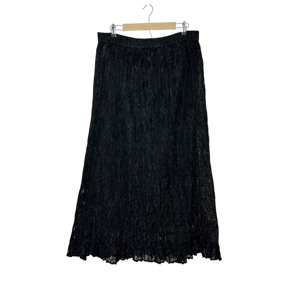 Vintage Chico's Design NWT Black Lace Crush Lola Lined Maxi Skirt Size 0 / S 4-6
